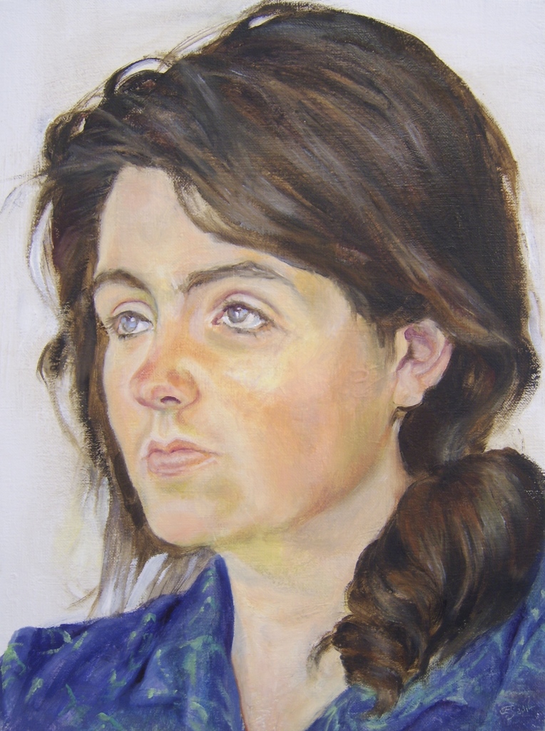 "Portrait of a young woman", oil on canvas, 30.5 x40.5 cms. Private collection.